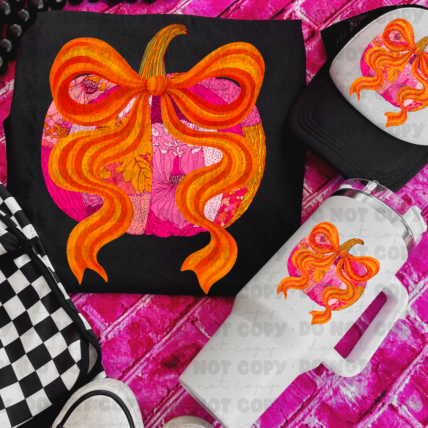 6514 - Pink and Orange pumpkin *DTF Transfer