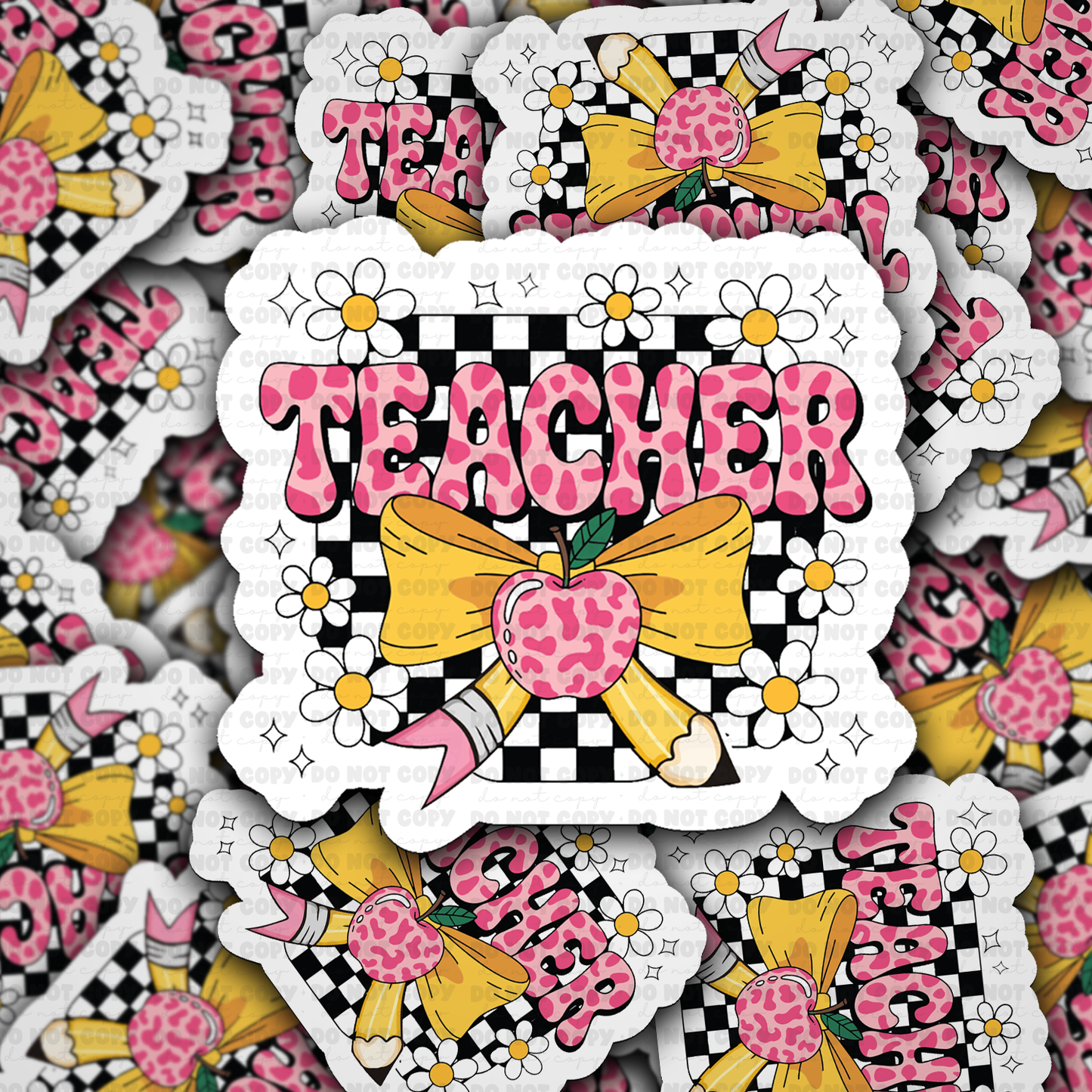DS 2911 - Checkered teacher Die Cut sticker