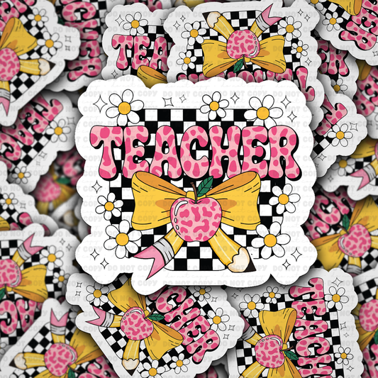 DS 2911 - Checkered teacher Die Cut sticker