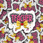 DS 2912 - Checkered teacher with bow Die Cut sticker