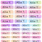 Pastel star name label sticker sheet back to school - Custom Personalized sticker sheet