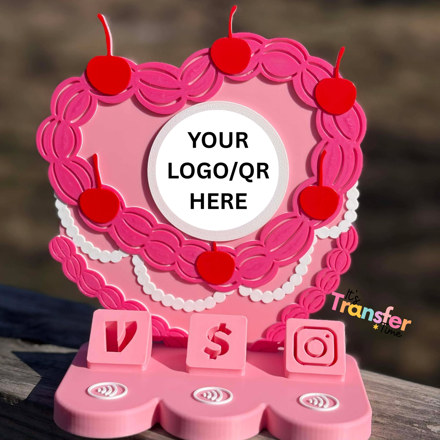 Custom Food Set 2 Social Media and Payment Stand - Tap to go to Business Info *Custom to fit your brand*