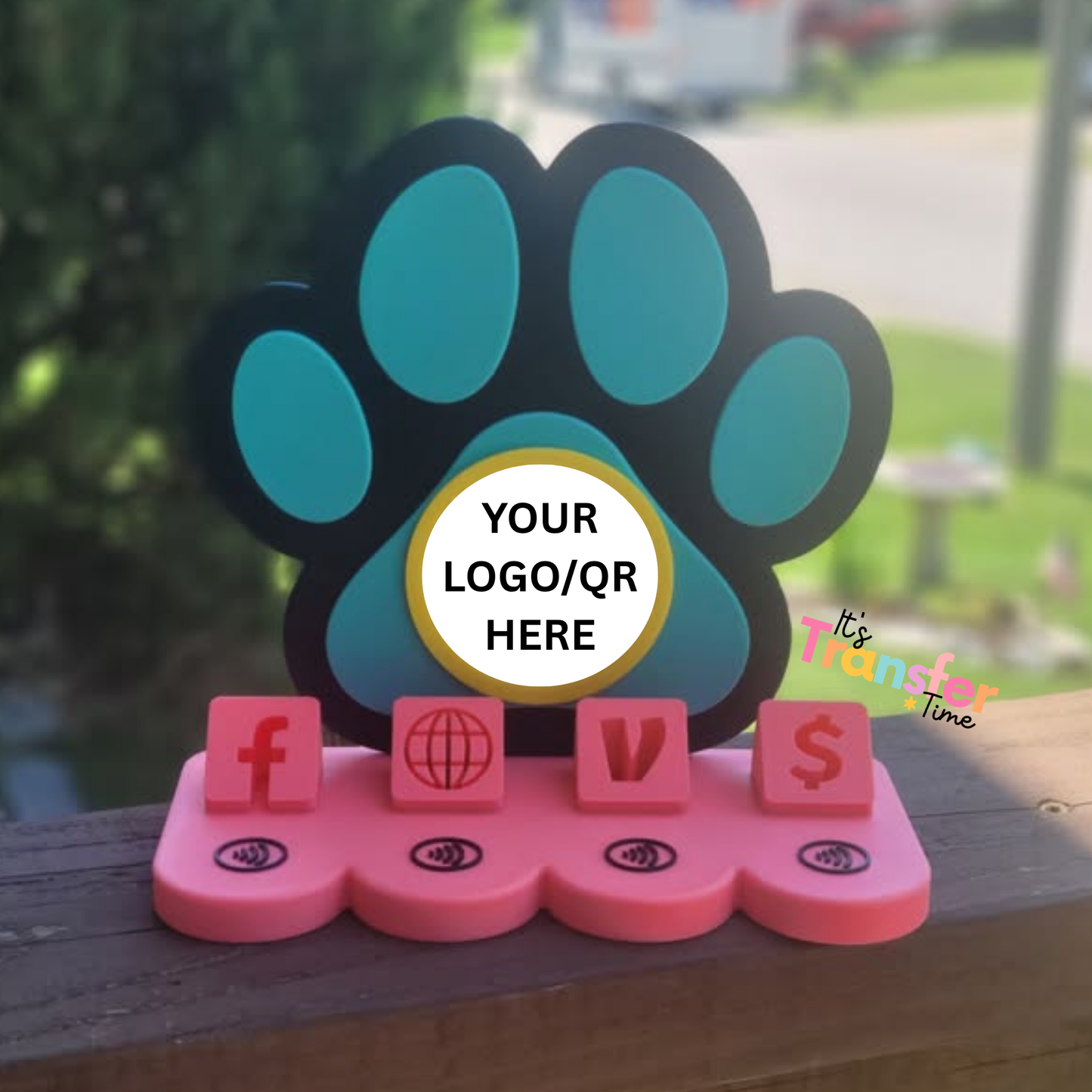 Custom Animal Social Media and Payment Stand - Tap to go to Business Info *Custom to fit your brand*