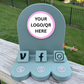 Custom shape Social Media and Payment Stand - Tap to go to Business Info *Custom to fit your brand*