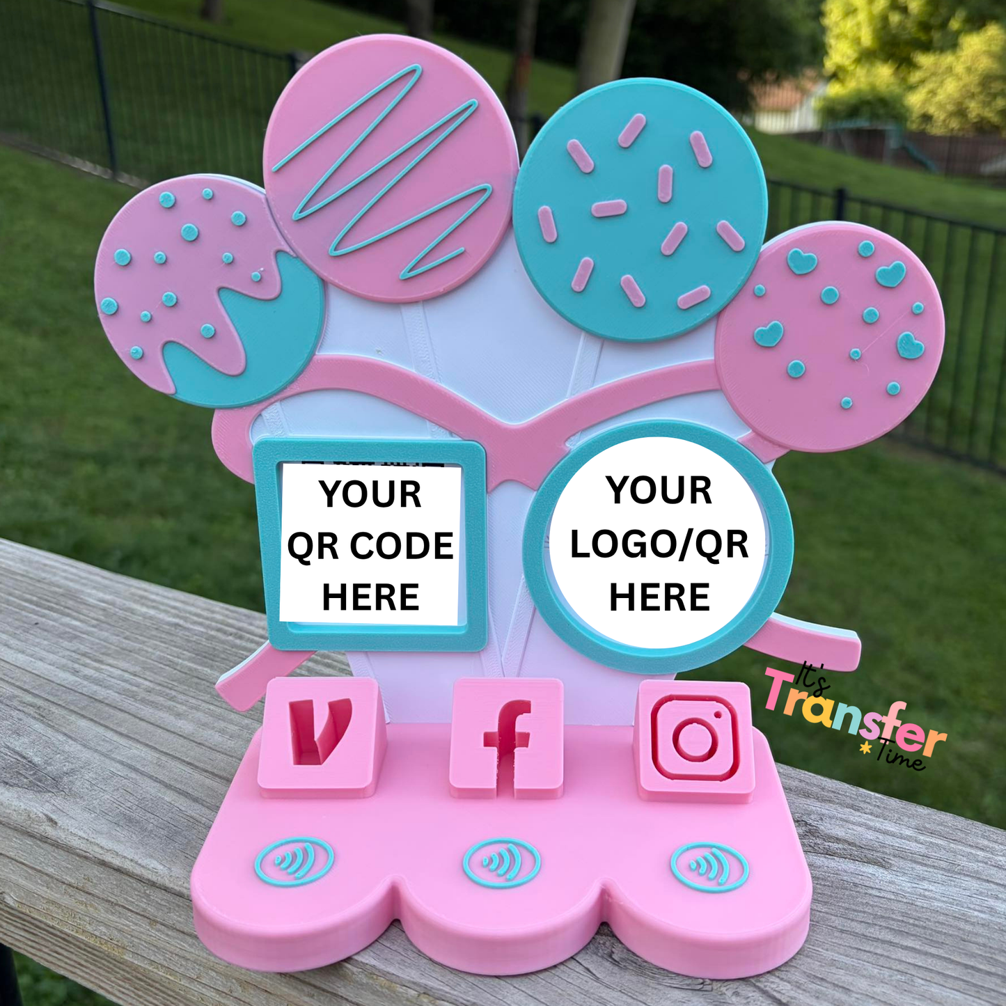 Custom Carnival lemonade cake pop Social Media and Payment Stand - Tap to go to Business Info *Custom to fit your brand*