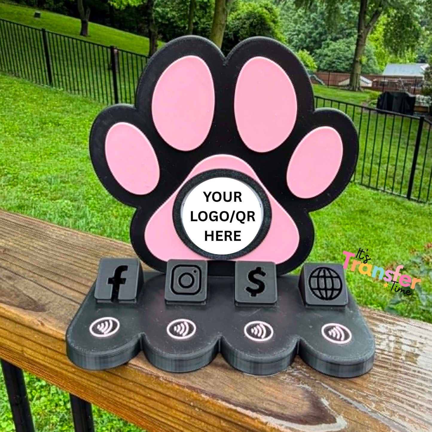 Custom Animal Social Media and Payment Stand - Tap to go to Business Info *Custom to fit your brand*