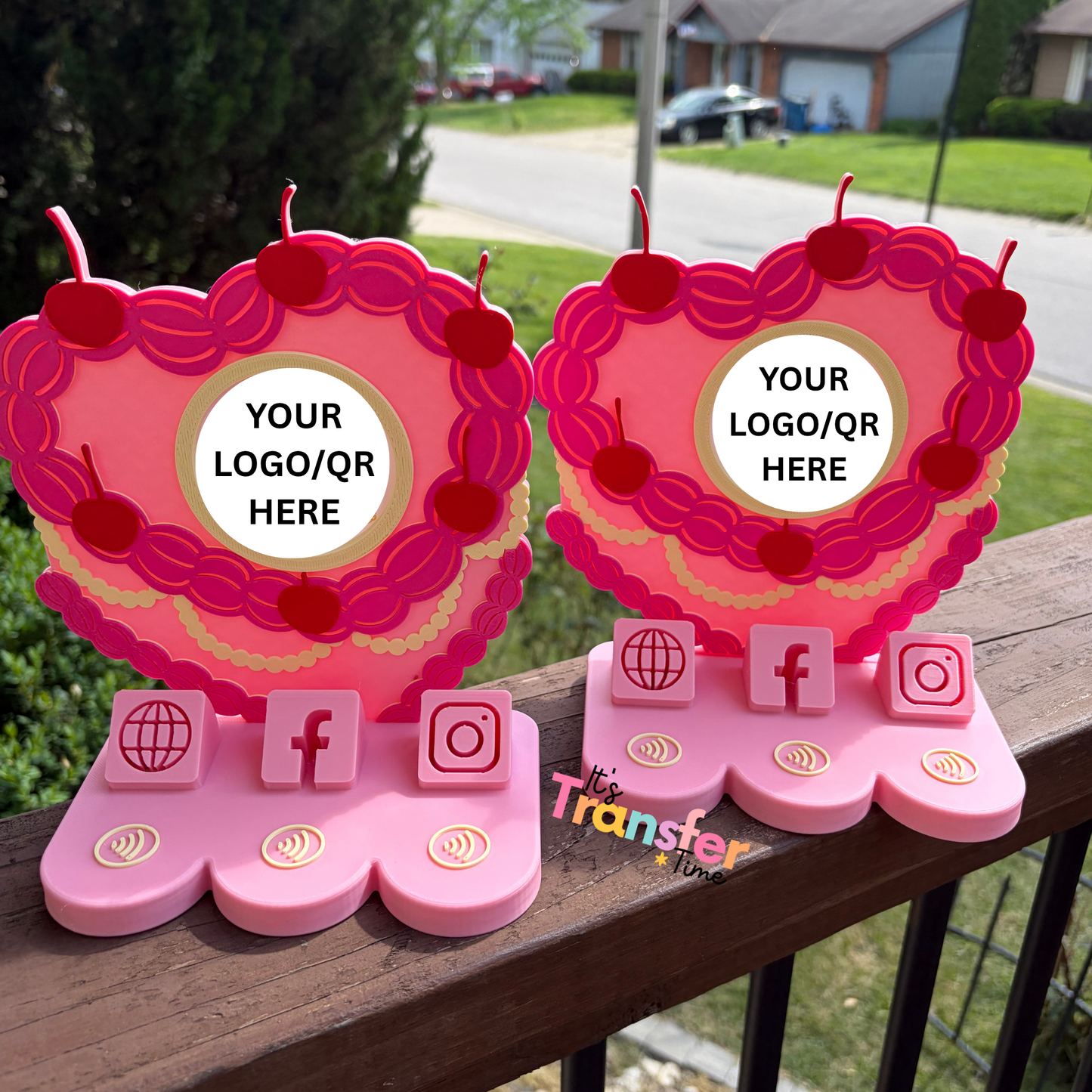 Custom Food Set 2 Social Media and Payment Stand - Tap to go to Business Info *Custom to fit your brand*