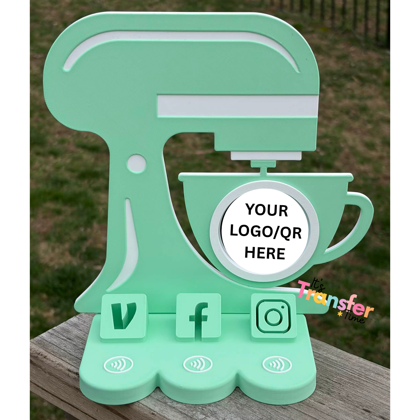 Custom Food Set 2 Social Media and Payment Stand - Tap to go to Business Info *Custom to fit your brand*