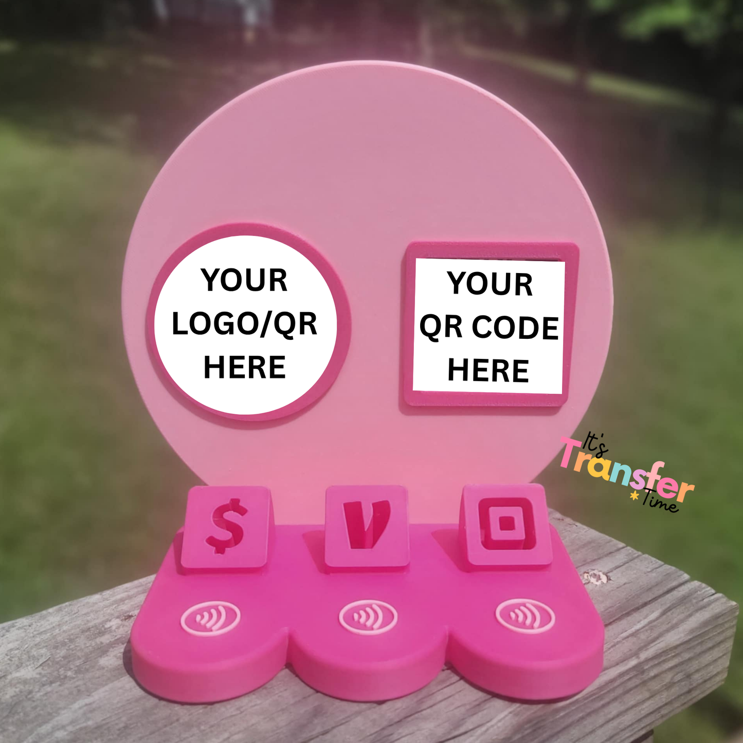 Custom shape Social Media and Payment Stand - Tap to go to Business Info *Custom to fit your brand*