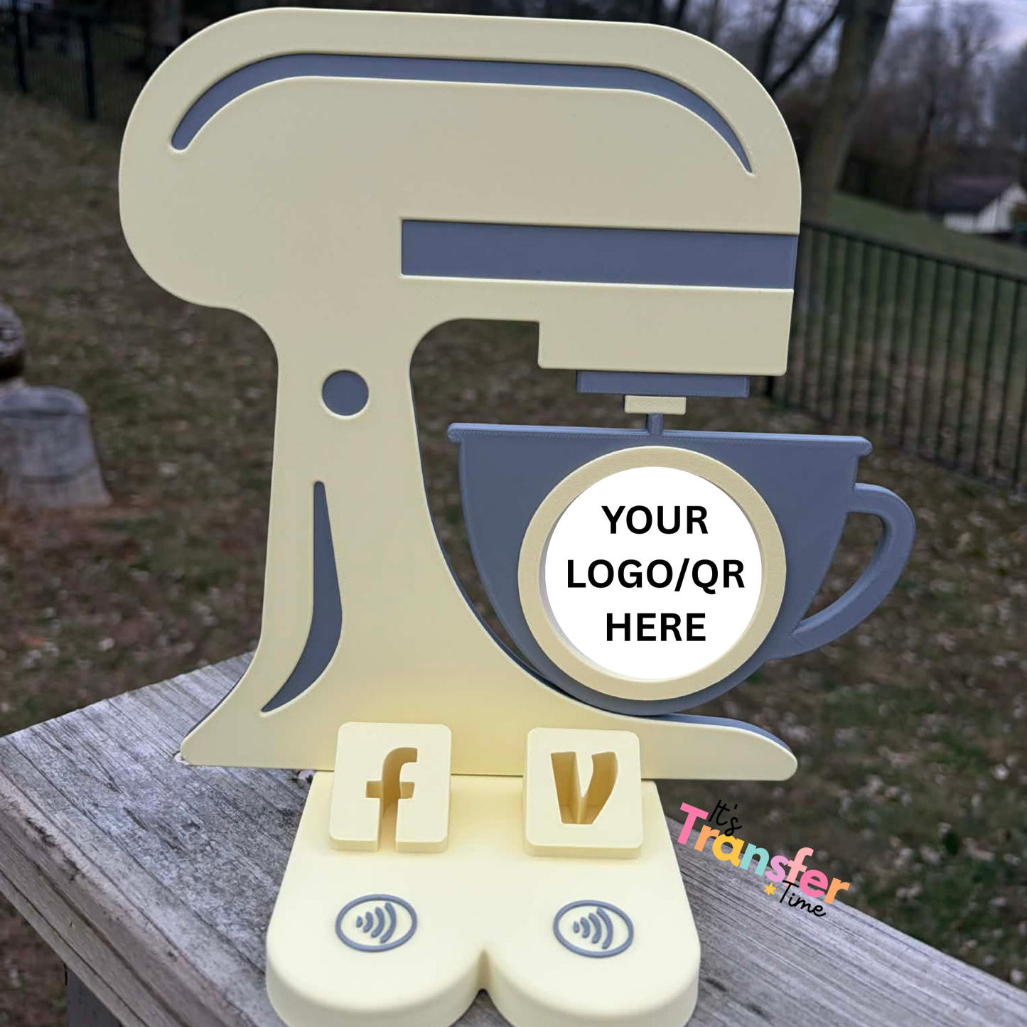 Mixer Cake Baking Bakery Social Media and Payment Stand - Tap to go to Business Info *Custom to fit your brand*