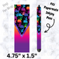 Rainbow Skull Splatter black two tone  background pen wrap