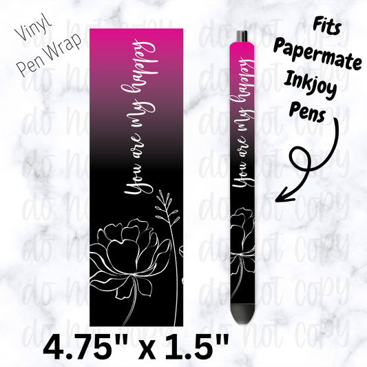 You are my happy white flower pen wrap