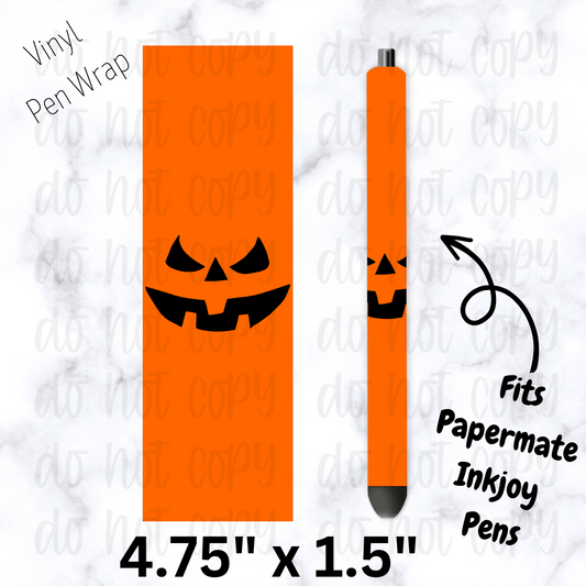 pw151 Scary Jack o Lantern face Pen Wrap