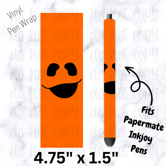 pw152 Cute Jack o Lantern face Pen Wrap