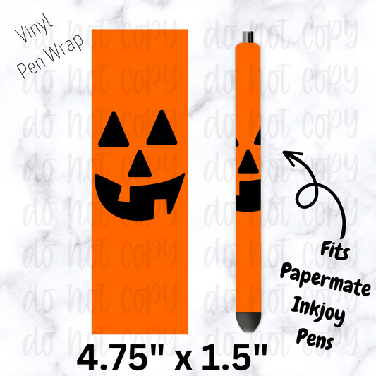 pw153 Jack o Lantern face Pen Wrap