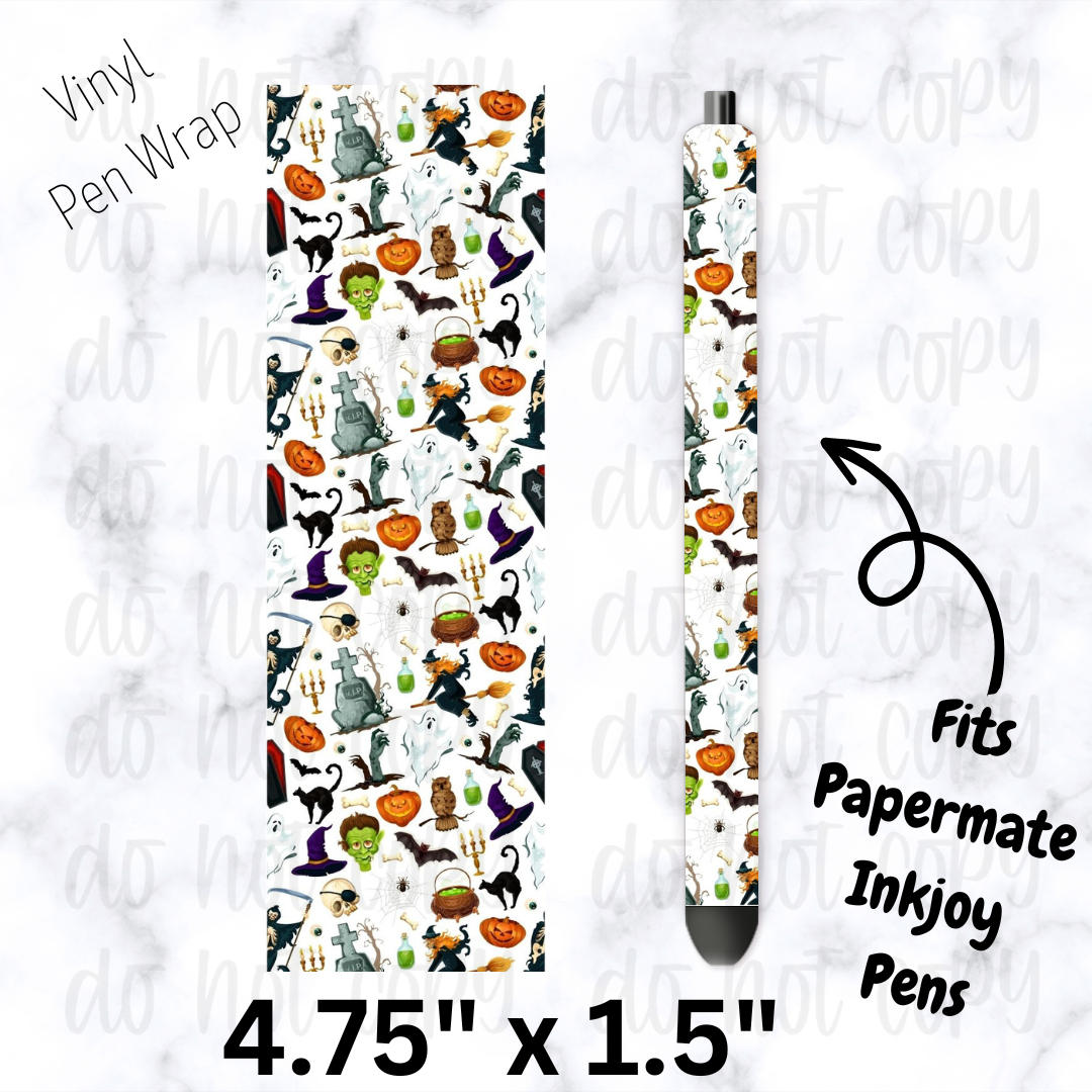pw157 Halloween watercolor doodles Pen Wrap
