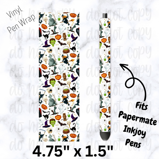 pw157 Halloween watercolor doodles Pen Wrap