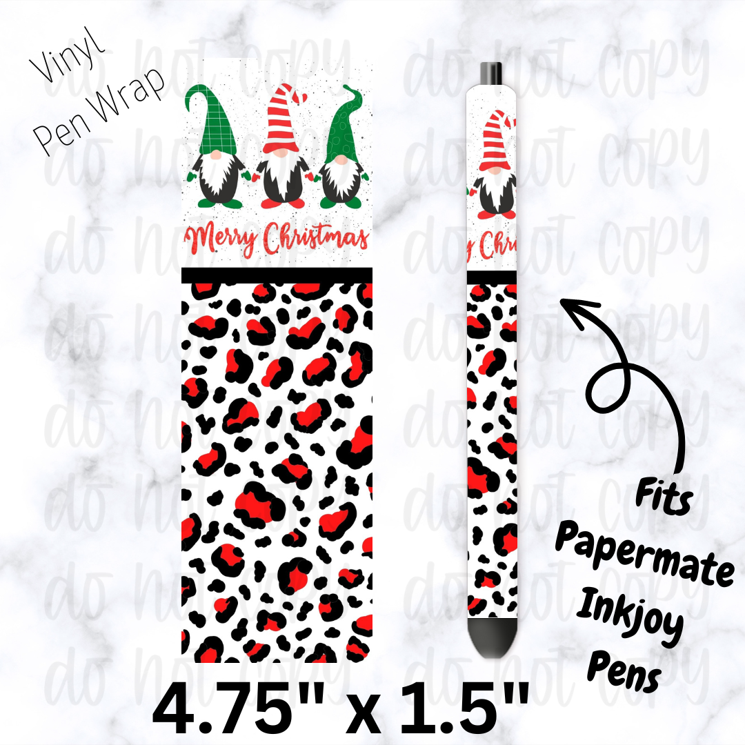 pw160 Gnomes Cheetah Red Pen Wrap