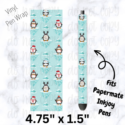 pw163 Winter Penguin Pen Wrap