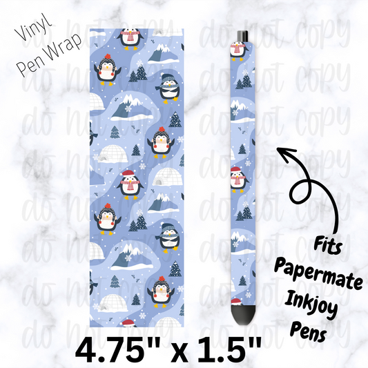 pw165 Winter Penguin Igloo Pen Wrap