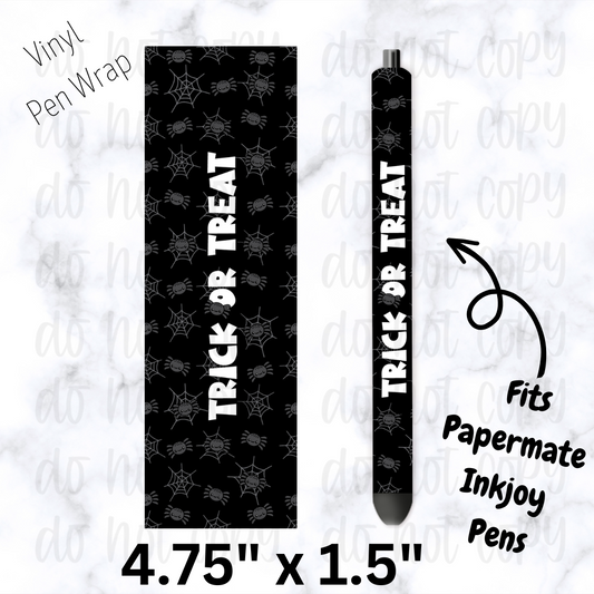 pw167 Trick or Treat Spiderweb Pen Wrap