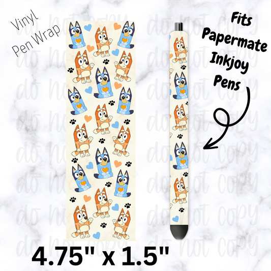 Blue Dog Sisters Pen Wrap