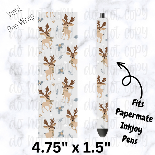 pw174 Winter Reindeer Pen Wrap