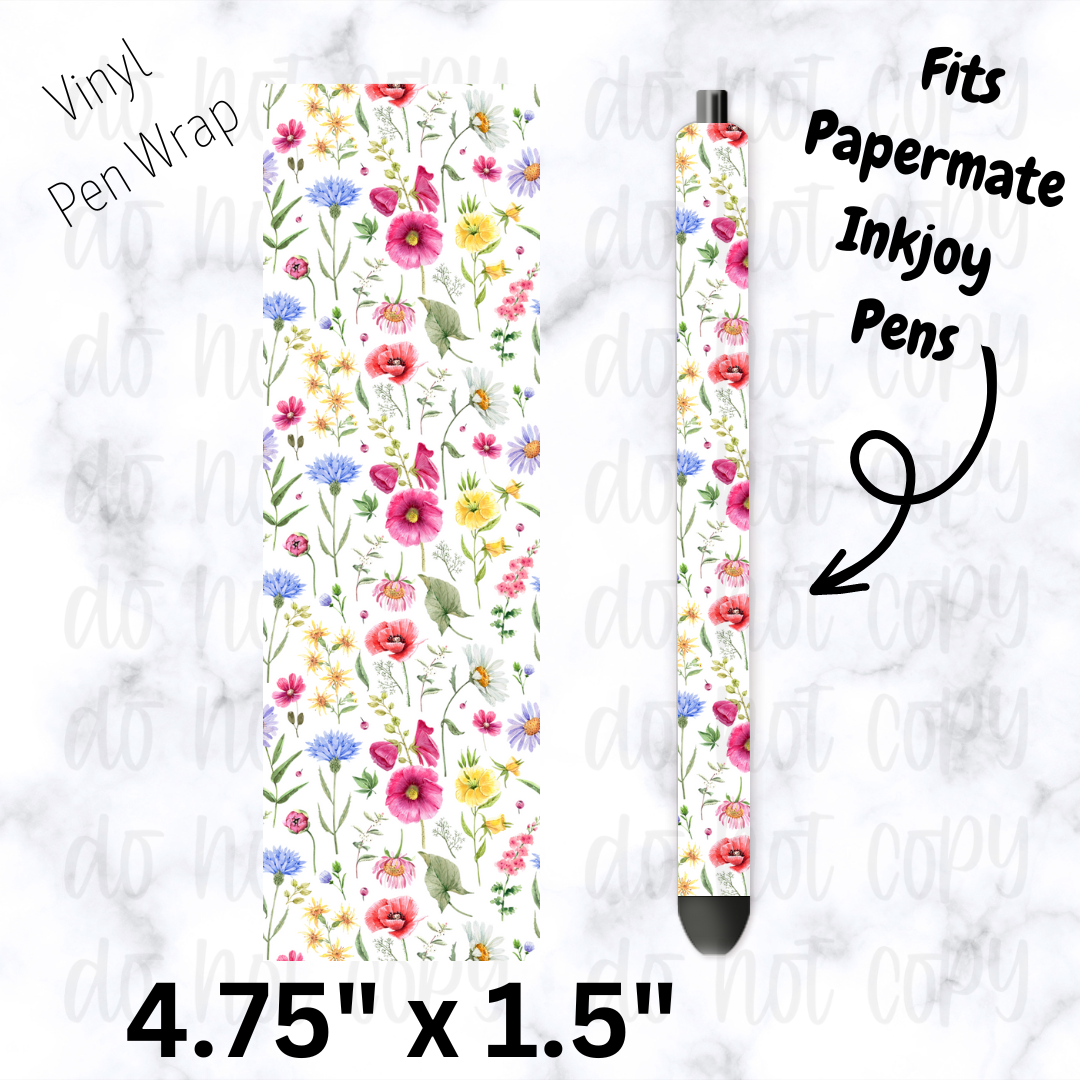 Floral pen wrap