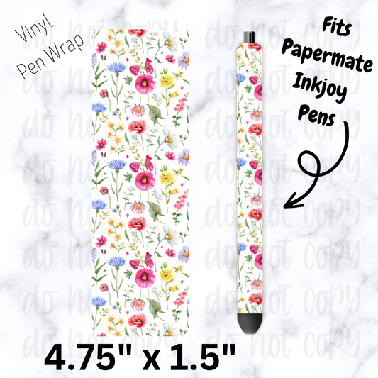 Floral pen wrap
