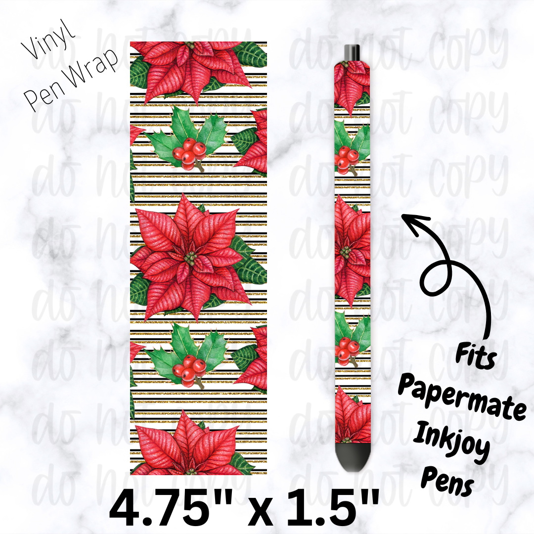 pw179 Poinsettia Pen Wrap