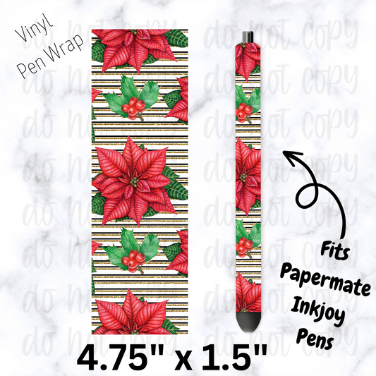 pw179 Poinsettia Pen Wrap