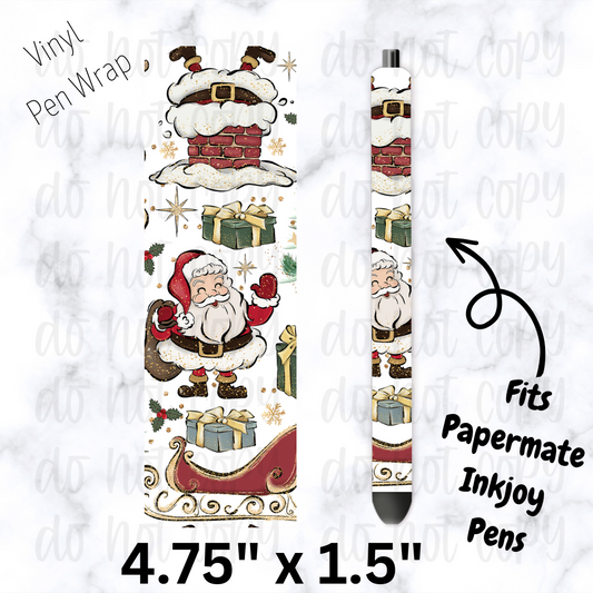 pw184 Retro Christmas SC Pen Wrap