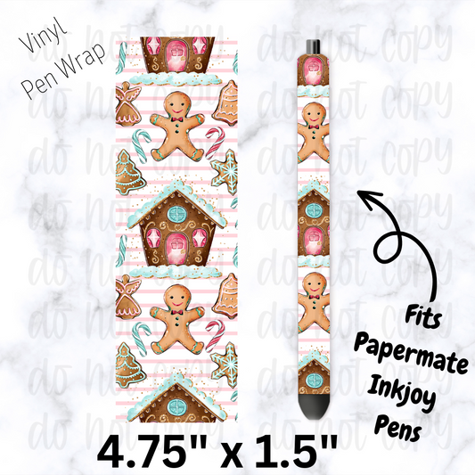 pw186 Pink Gingerbread Pen Wrap