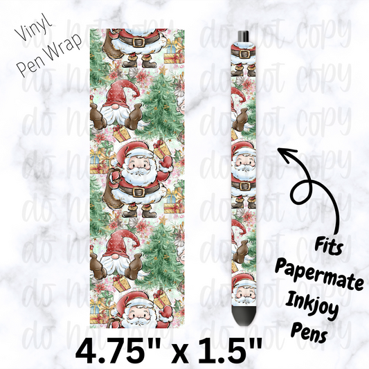 pw187 Santa Watercolor  Pen Wrap