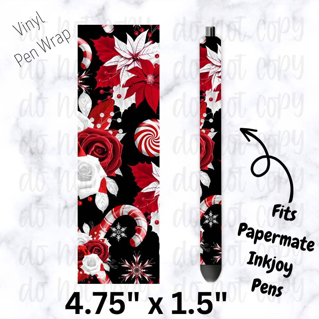 pw194 Black and Red Christmas Pen Wrap