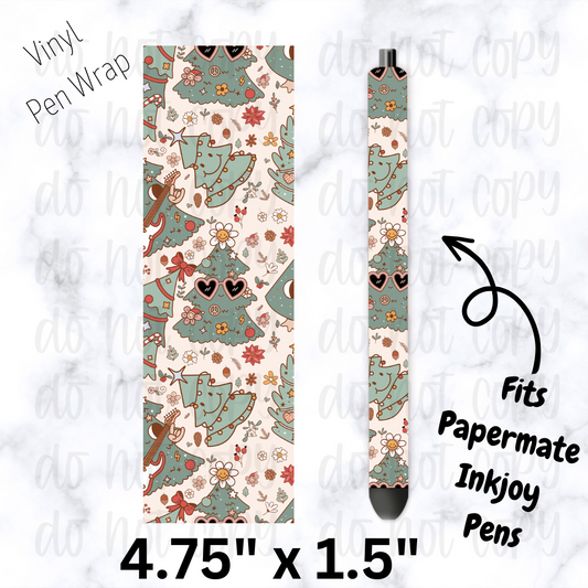 pw195 Retro Sunglass Christmas Tree Pen Wrap