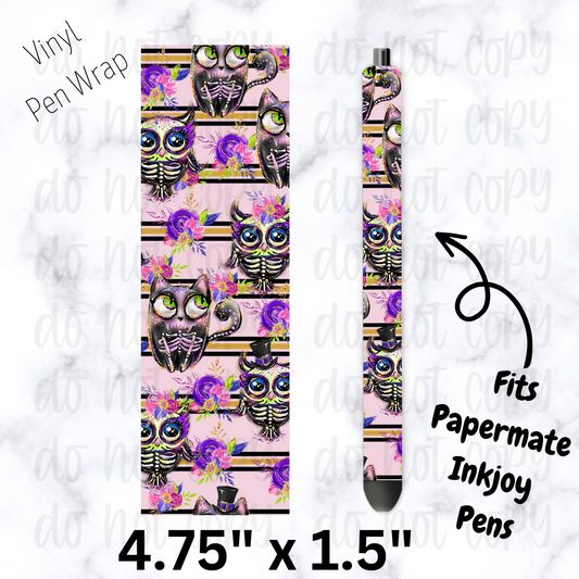 pw222 Halloween Neon Owl Pen Wrap