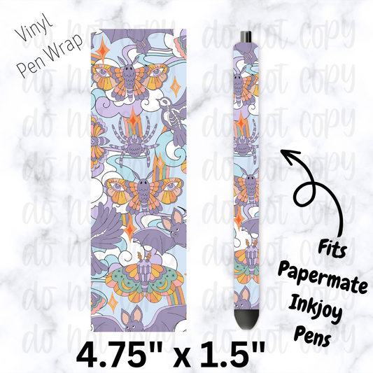 pw225 Moth Bat and Dove Skelly  Pen Wrap
