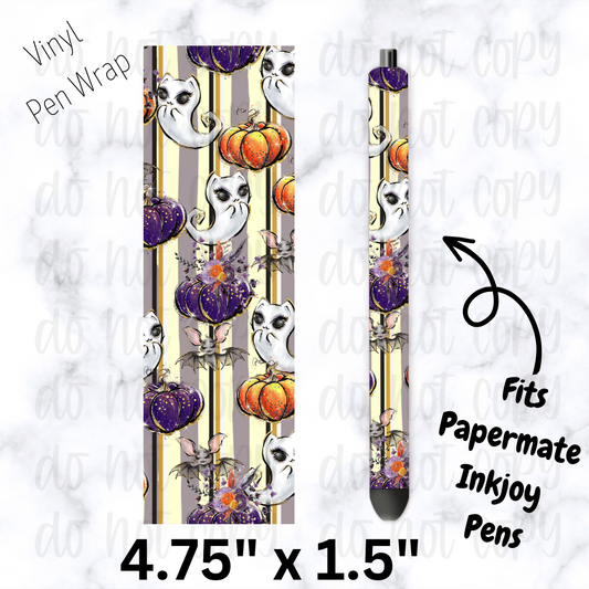 pw227 Kitty ghost  Pen Wrap