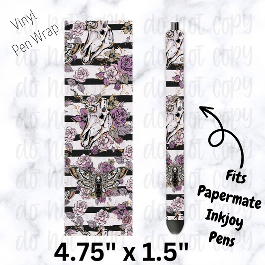 pw230 Black and White Purple Halloween Pen Wrap