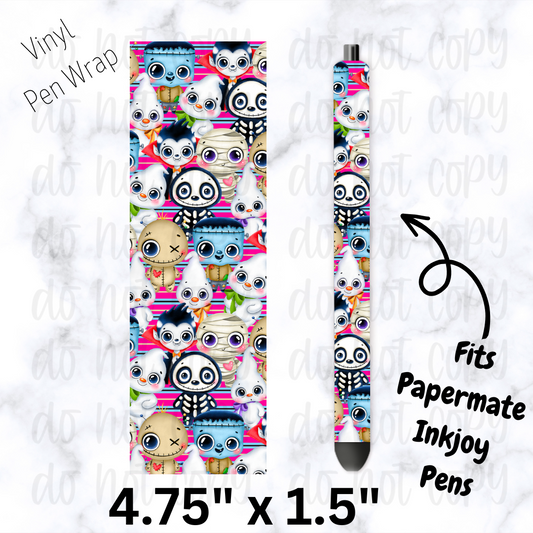 pw233 Cute Halloween monster Gang Pen Wrap