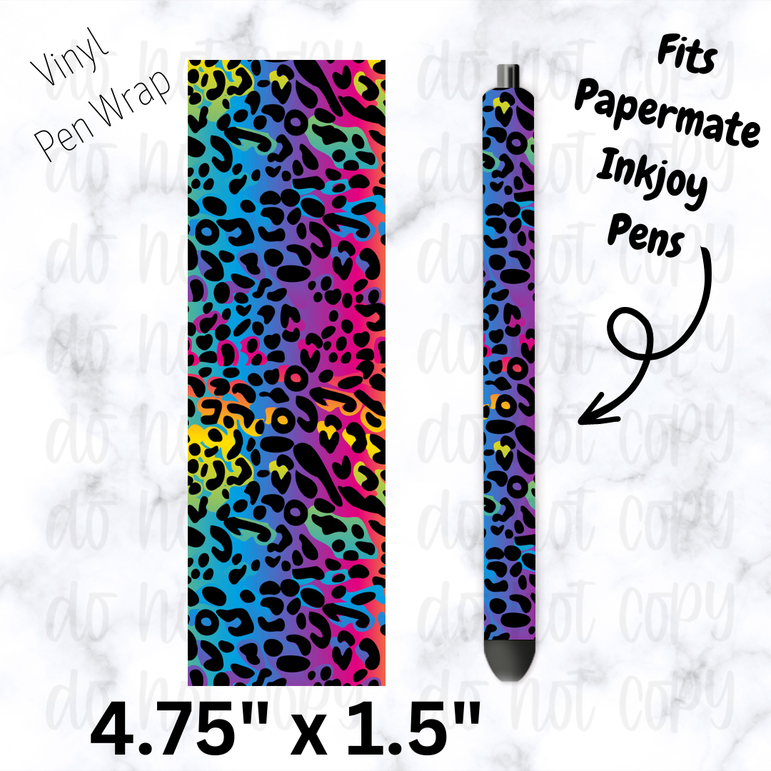 Wild Rainbow Leopard pen wrap