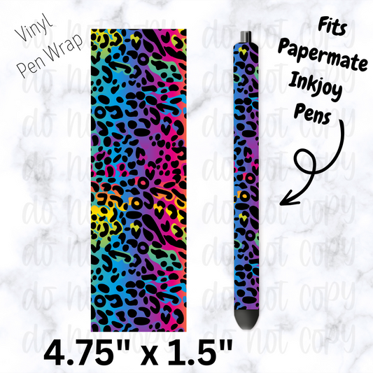 Wild Rainbow Leopard pen wrap