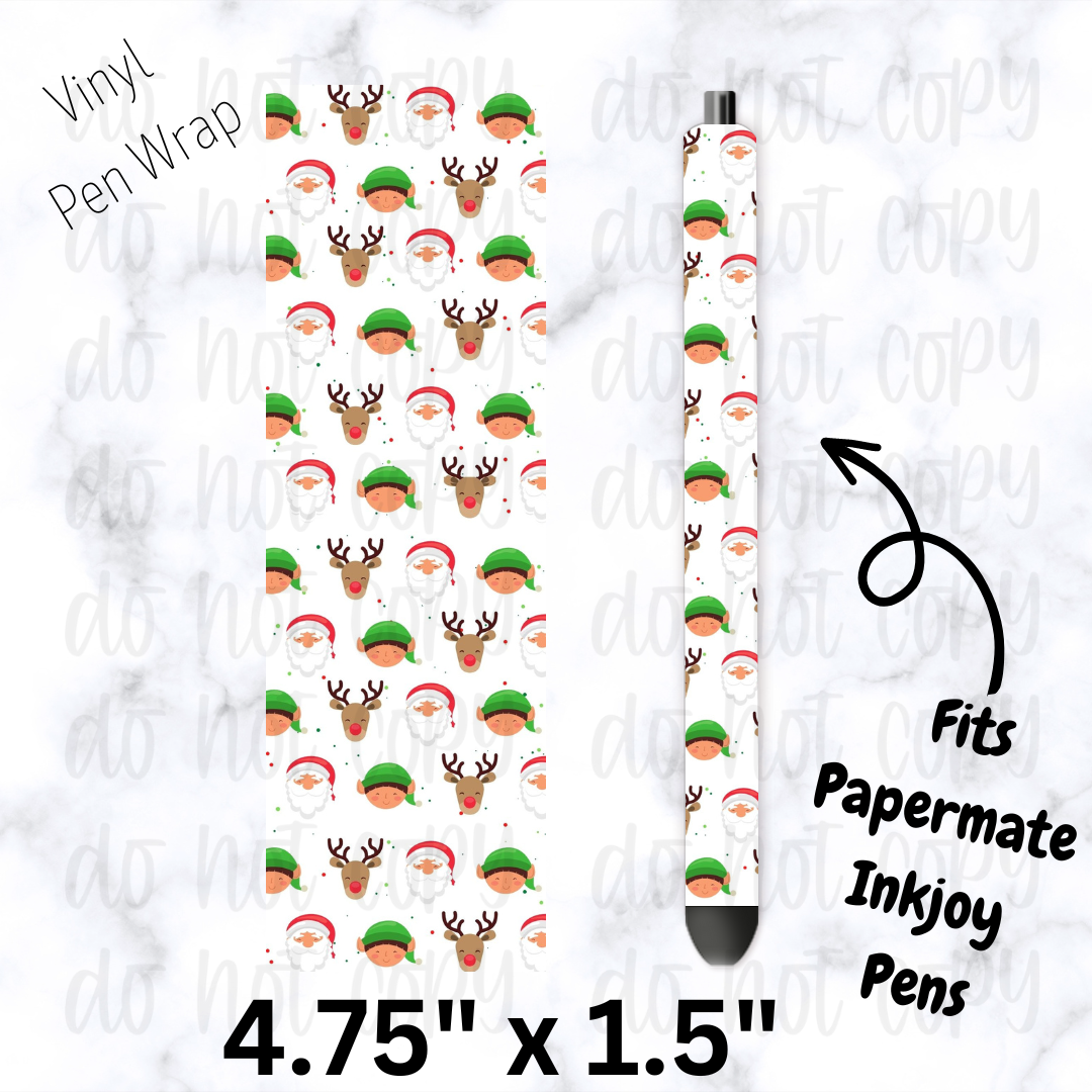 pw237 Christmas Elf SC and Reindeer doodles Pen Wrap