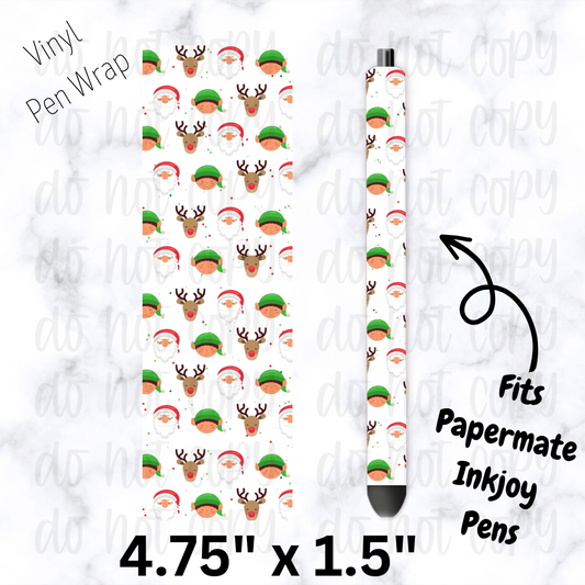 pw237 Christmas Elf SC and Reindeer doodles Pen Wrap