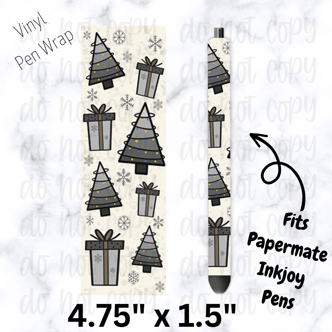 pw232 Grey Christmas Pen Wrap