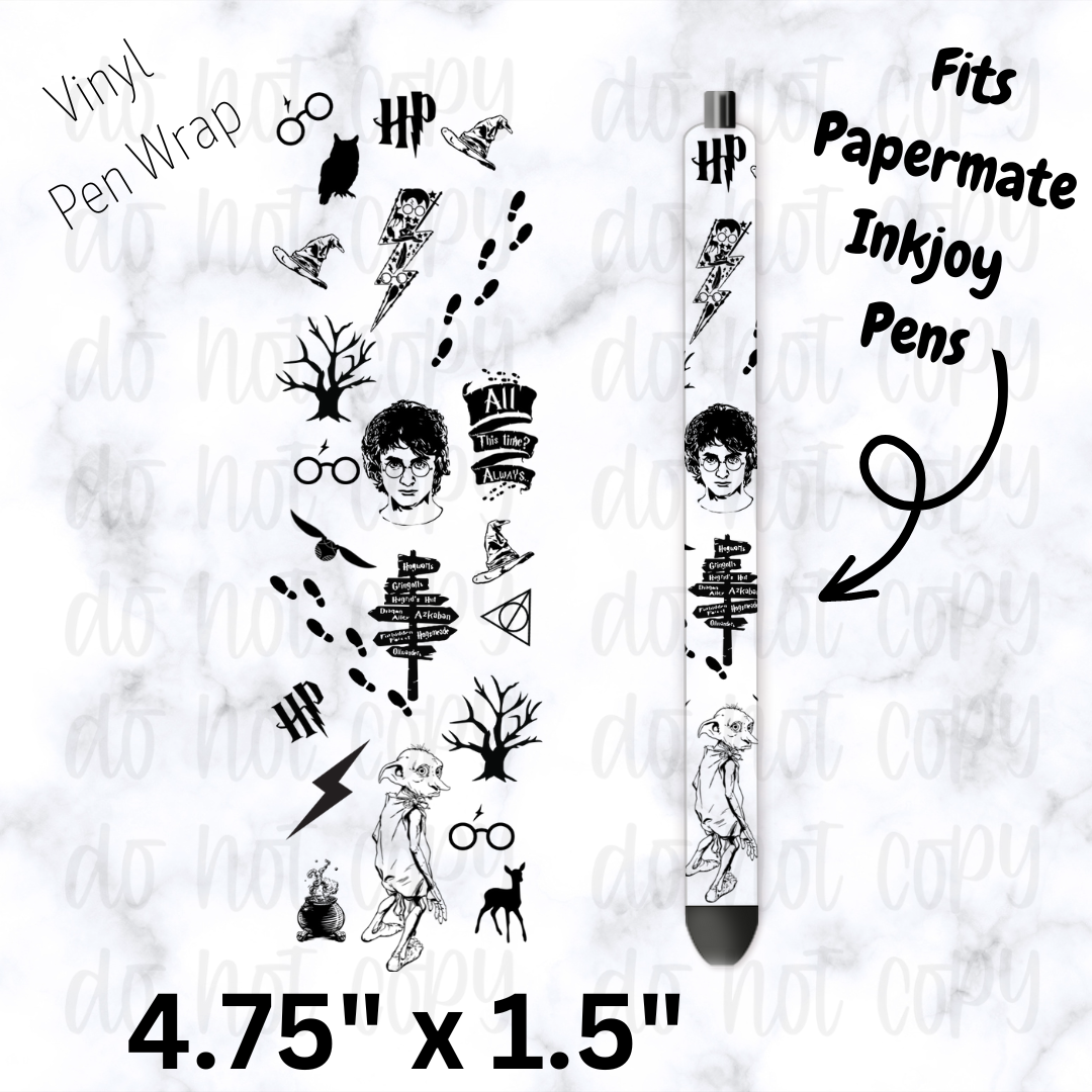 pw240 HP Black and White Doodles Pen Wrap