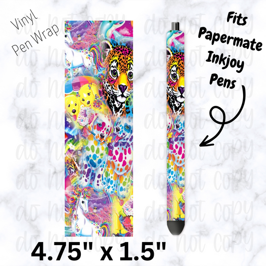 Rainbow Cheetah Pen Wrap