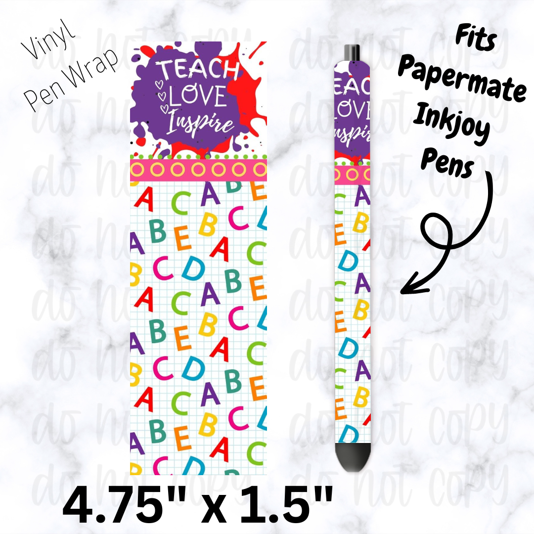 Abc teach love inspire pen wrap