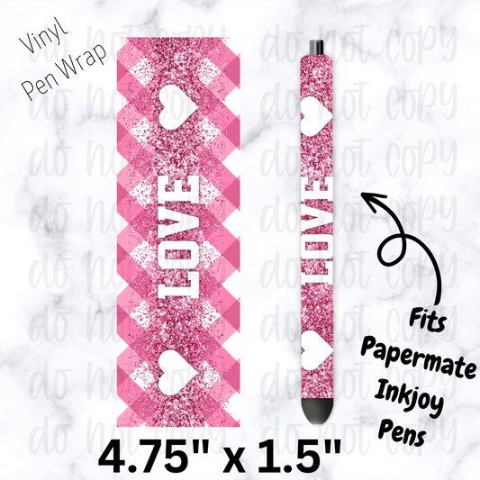 pw250 Love glitter Pen Wrap
